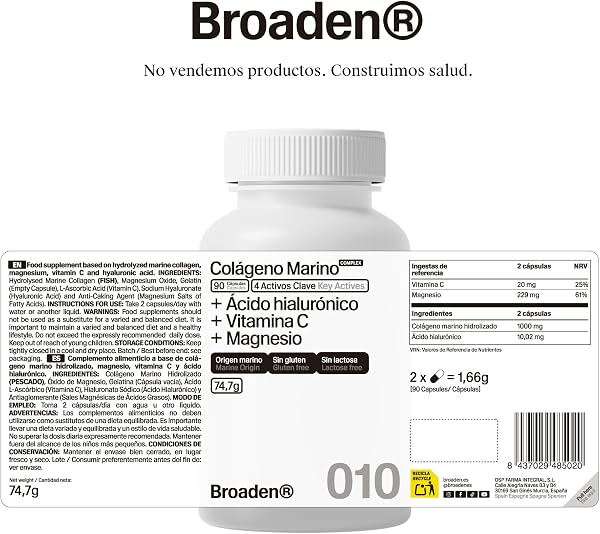 90 Cápsulas Colágeno Marino Hidrolizado COMPLEX con Ácido Hialurónico + Vitamina C + Magnesio (90 Cápsulas) - 2