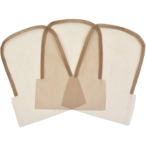 4×4 Transparent Lace for Wig Making Swiss Lace Net Base Wig Accessories for Lace Front Wigs (3pcs,Brown 1)