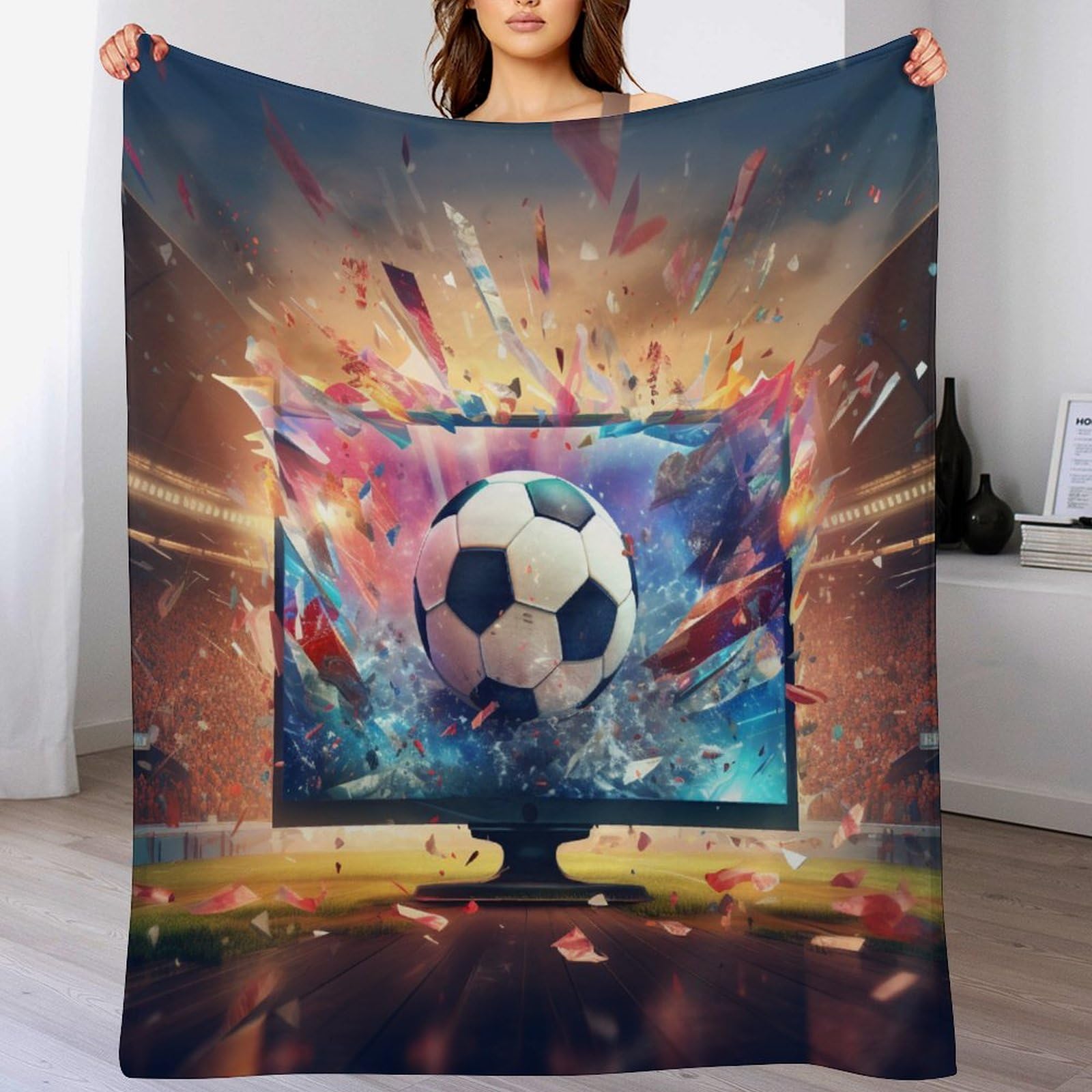 Couverture flanelle football, le cadeau d'anniversaire parfait