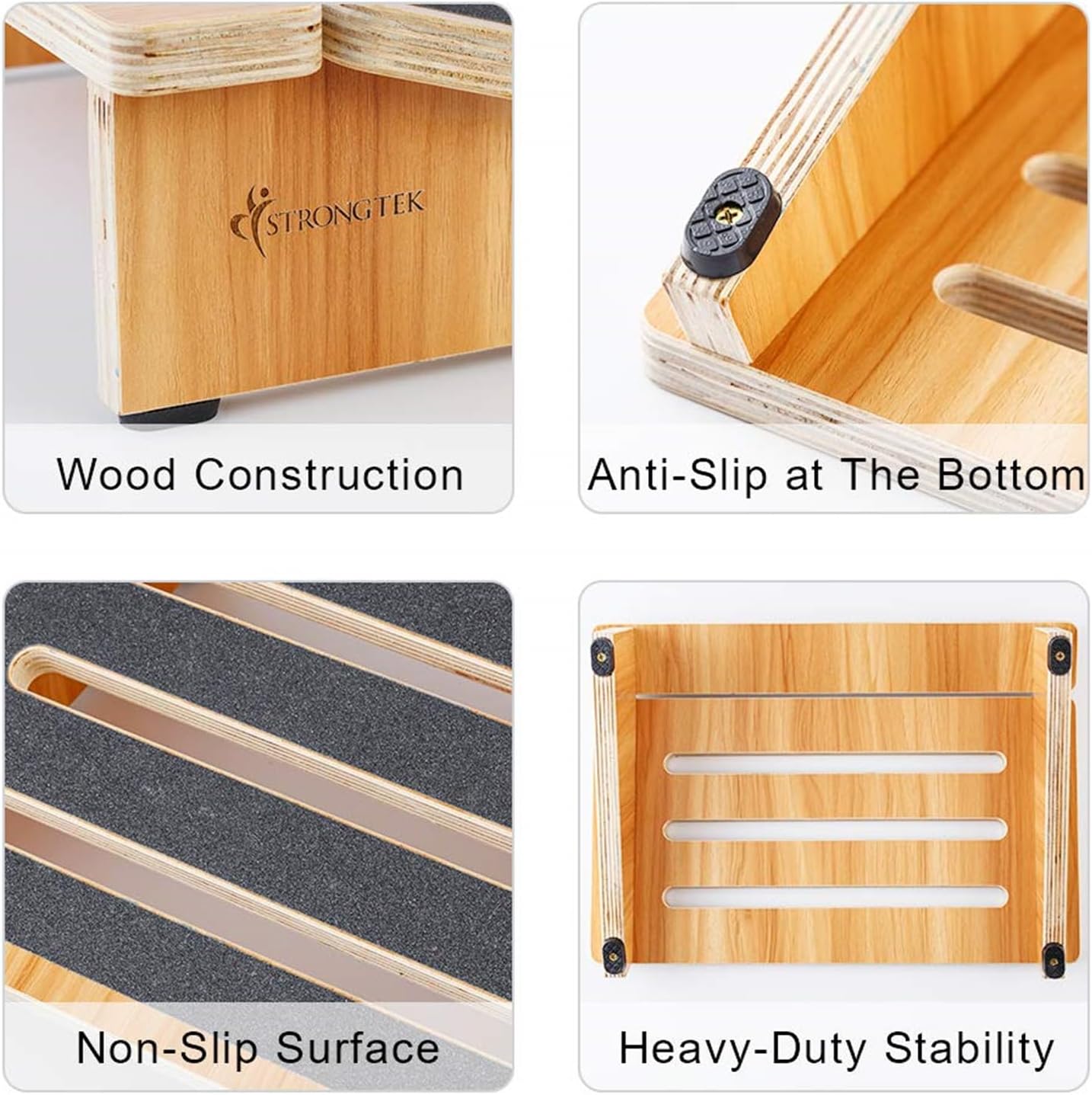 Ergonomic Wooden Foot Rest with Non-Slip Surface