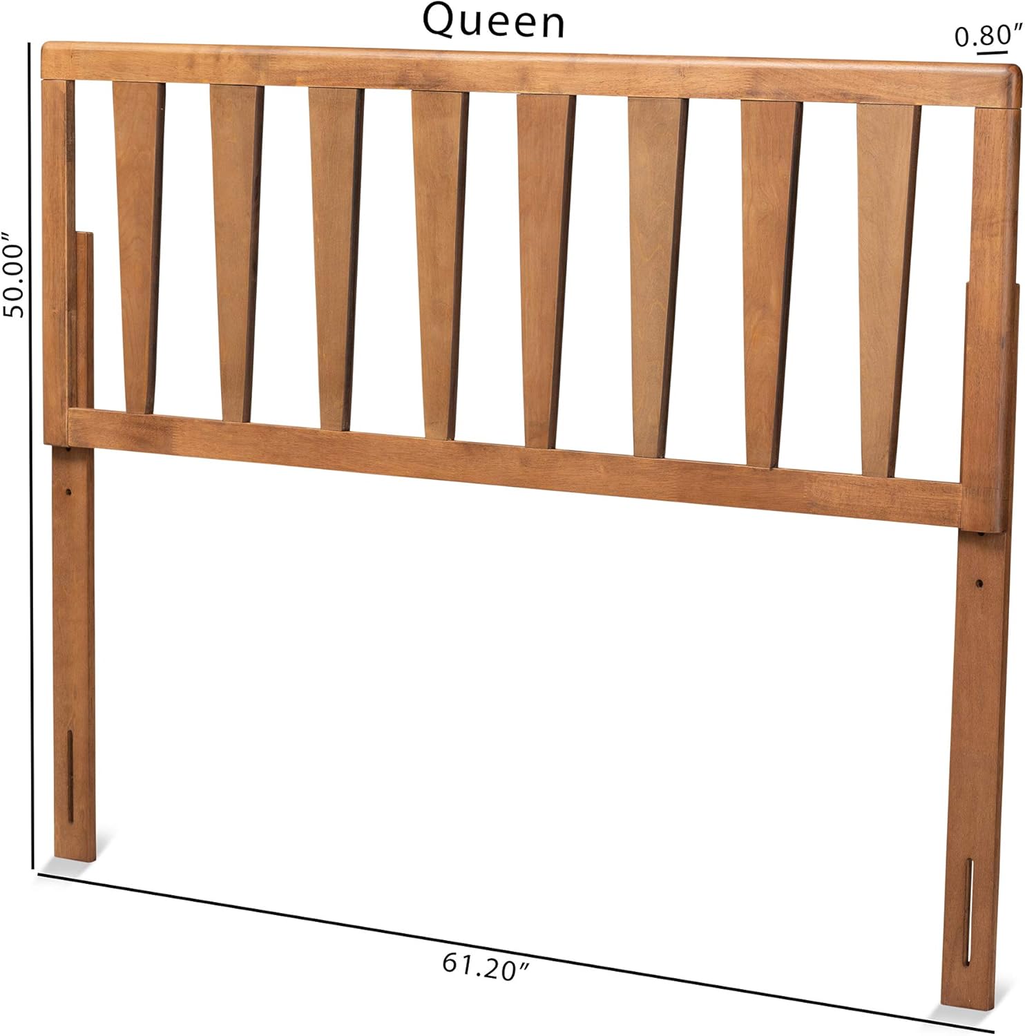 Baxton Studio Duncan Modern and Contemporary Ash Walnut Finished Wood Full Size Headboard