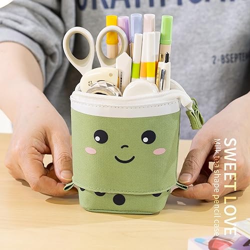 Vista 35 de ANGOOBABY - Estuche telescópico para bolígrafos, cosméticos, para la escuela, estudiantes, oficina, adolescentes, niñas, niños (color rosa)