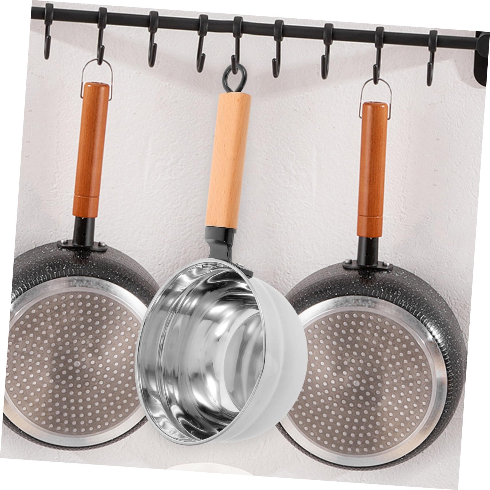 Edelstahl Wasserschaufel mit Holzgriff Langlebige Küchenschöpfkelle Leicht und Robust Rutschfestes Design für Haushalt und Kochen
