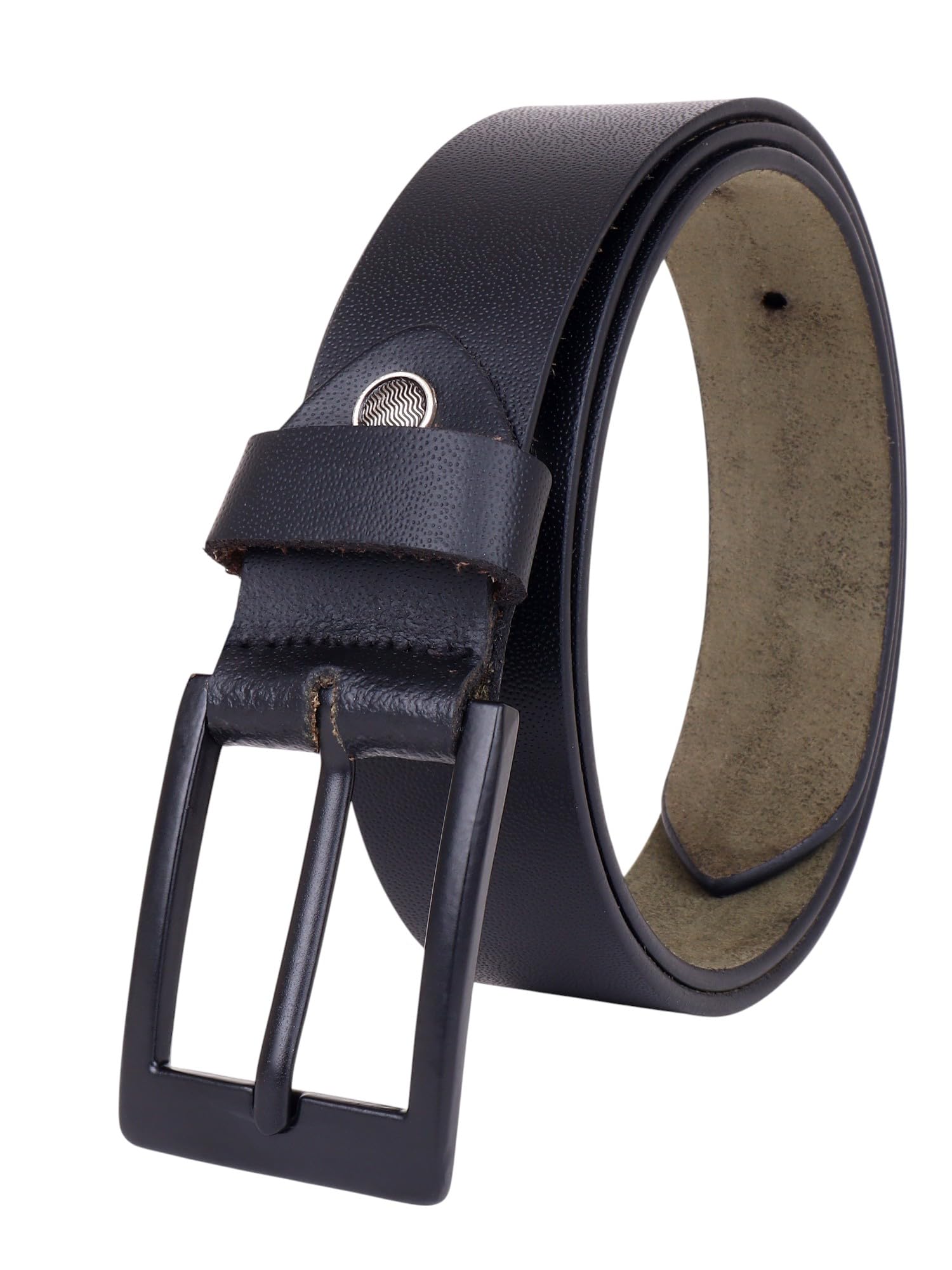 Men's Genuine leather pin buckle belt, Crafted and care handmade for formal to casual outfits (Black) Belt.-picture-14