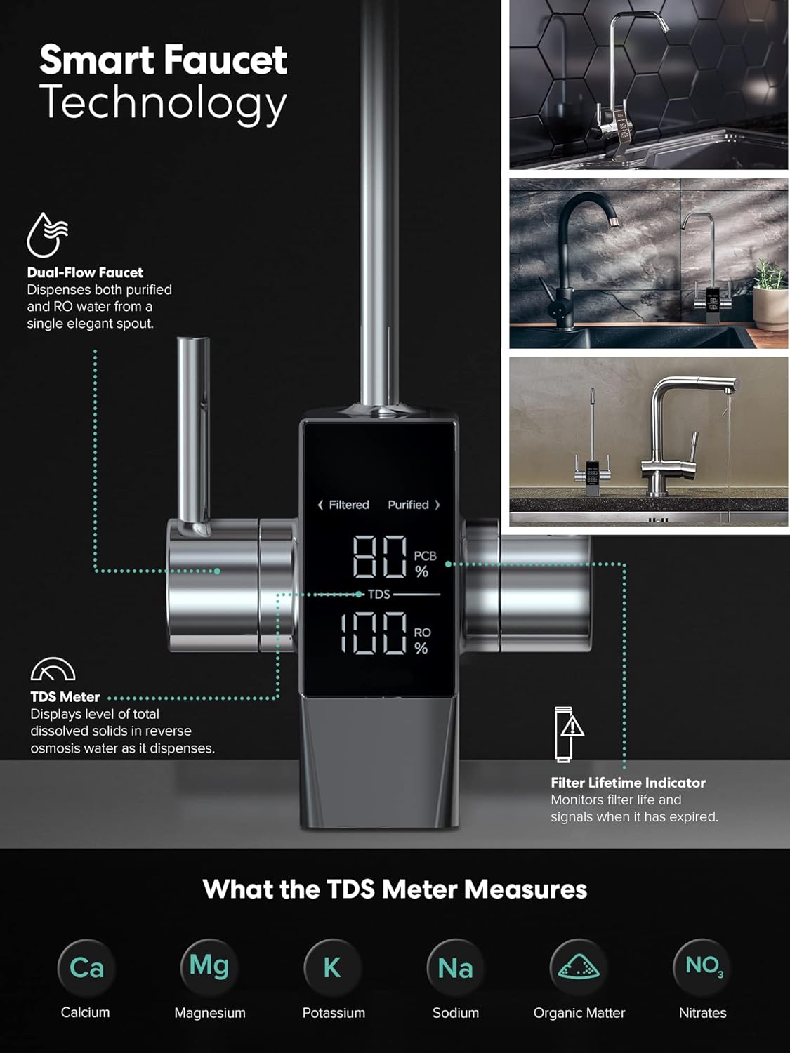 Brio Aquus TROE800COL Reverse Osmosis Water Tankless Filtration System, 800 Gallons Per Day, 2:1 Pure to Waste, Smart Faucet with TDS Meter, Composite and RO Filters, Black: Tools & Home Improvement
