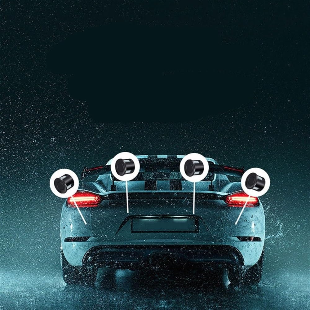 Kit sensori parcheggio 4 Sensori Cicalino 12V Kit Sensore Parcheggio Universale per Auto Rilevamento della Distanza per Indicatore Avviso Radar Retromarcia e Backup