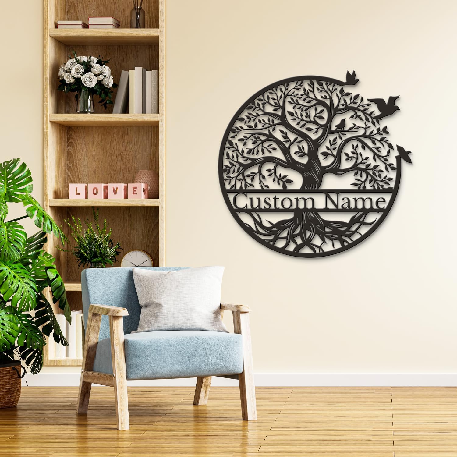 Personalized Tree of Life Metal Sign - Custom Family Name Wall Art, Rustic Surname Plaque, Durable Indoor/Outdoor Decor (Style-2)
