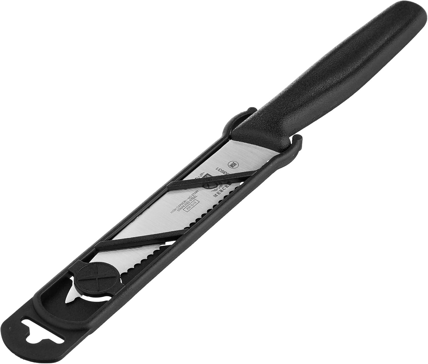 Mercer Culinary Pointed Tip Wavy Bar Knife, 4 Edge, Black Mercer Culinary Pointed Tip Wavy Bar Knife, 4 Edge, Black