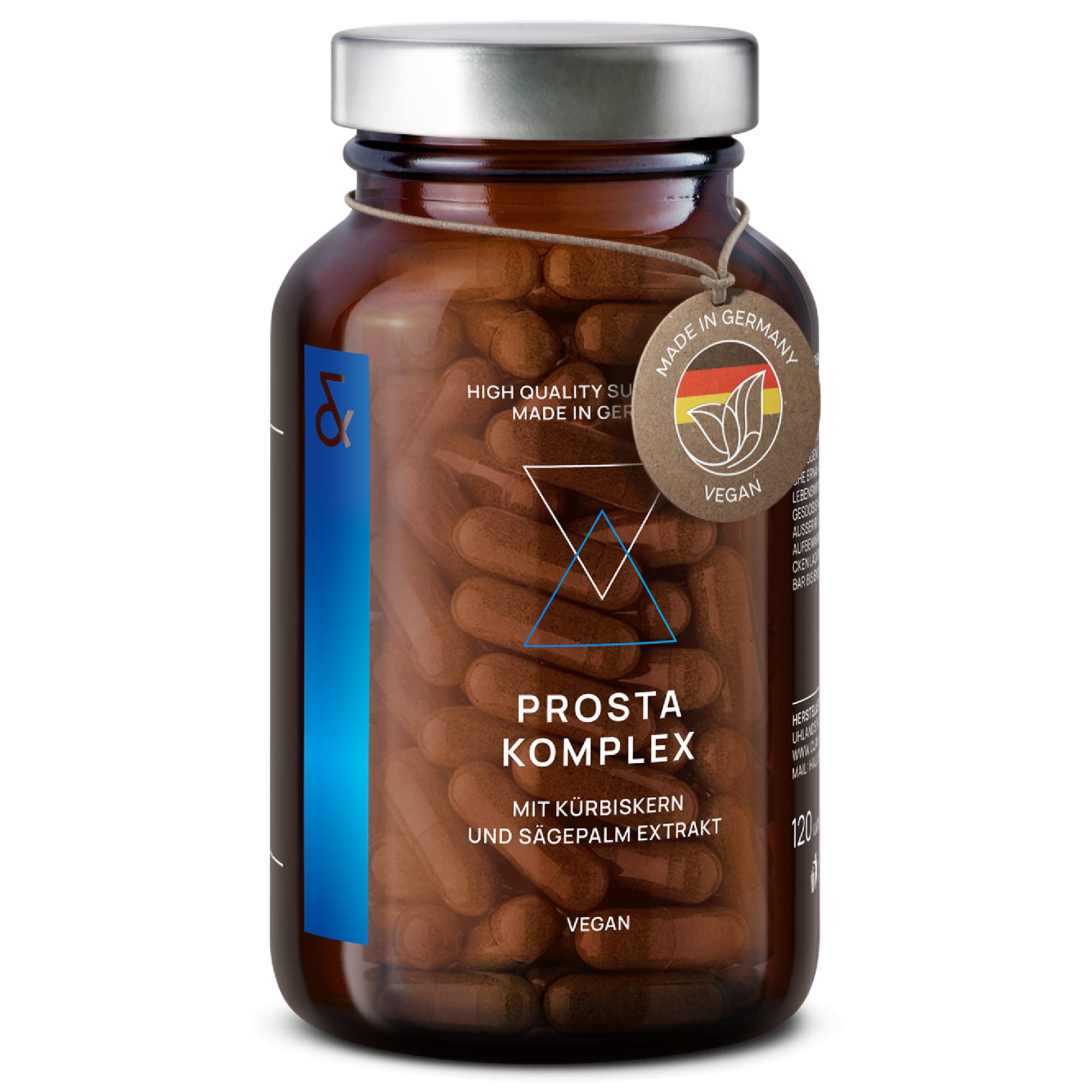 CLAV® N°33 Prosta Komplex – 120 Kapseln – Prostata Kapseln mit Saw Palmetto Sägepalmenextrakt – schwarzer Knoblauch, Kürbiskern & Brokkoli Extrakt – für Männer