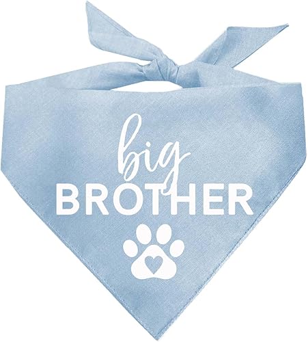 Miniatura 7 de Big Brother with Heart Paw Gender RevealBaby Announcement Dog Bandana (Baby Pink, OS 87)