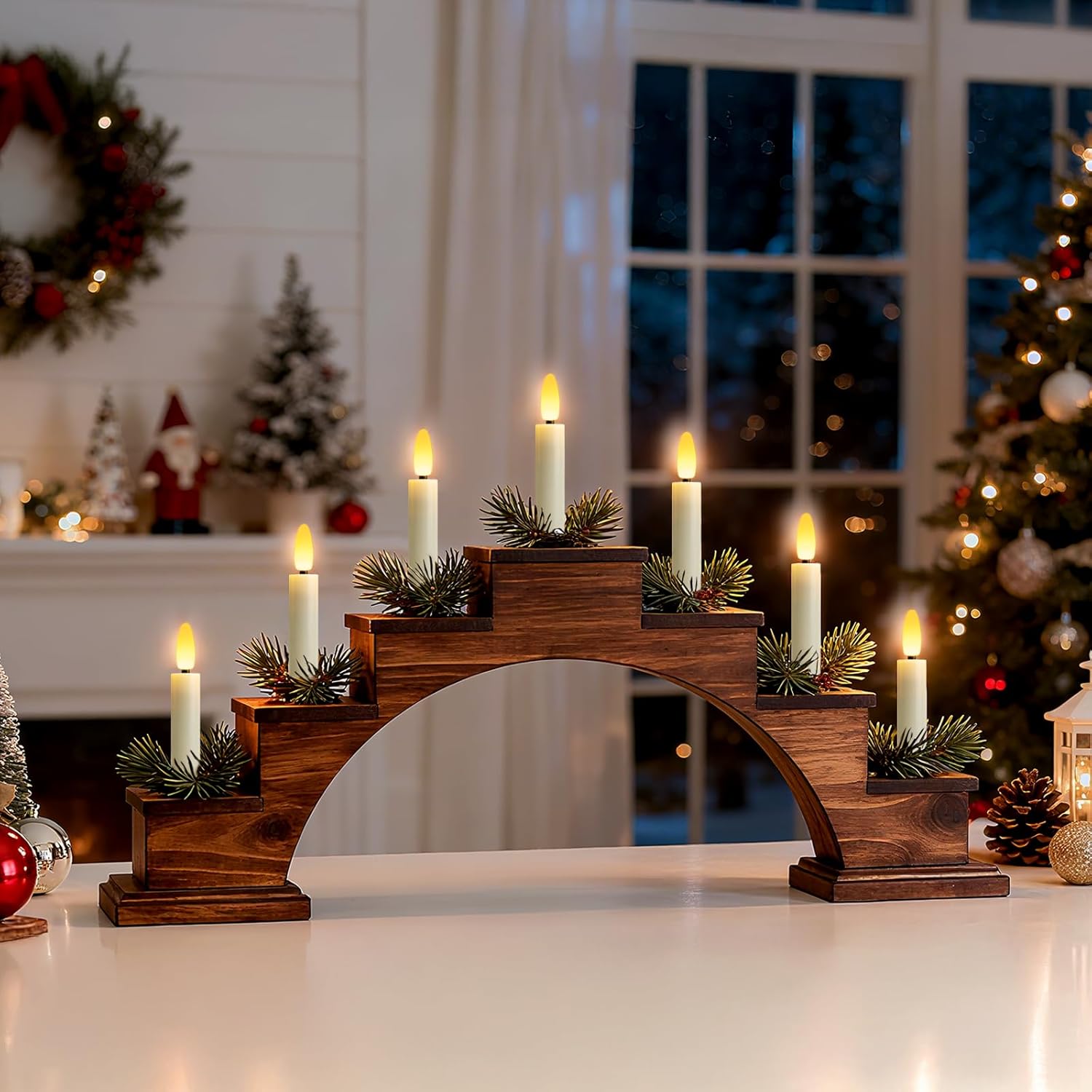 4 Inches Clip on Candles for Christmas Trees, Battery Operated Flameless Tree Candles, Flickering LED Candle Lights with Remote Timer for Xmas Tree Halloween Home Decor, 10 Pcs