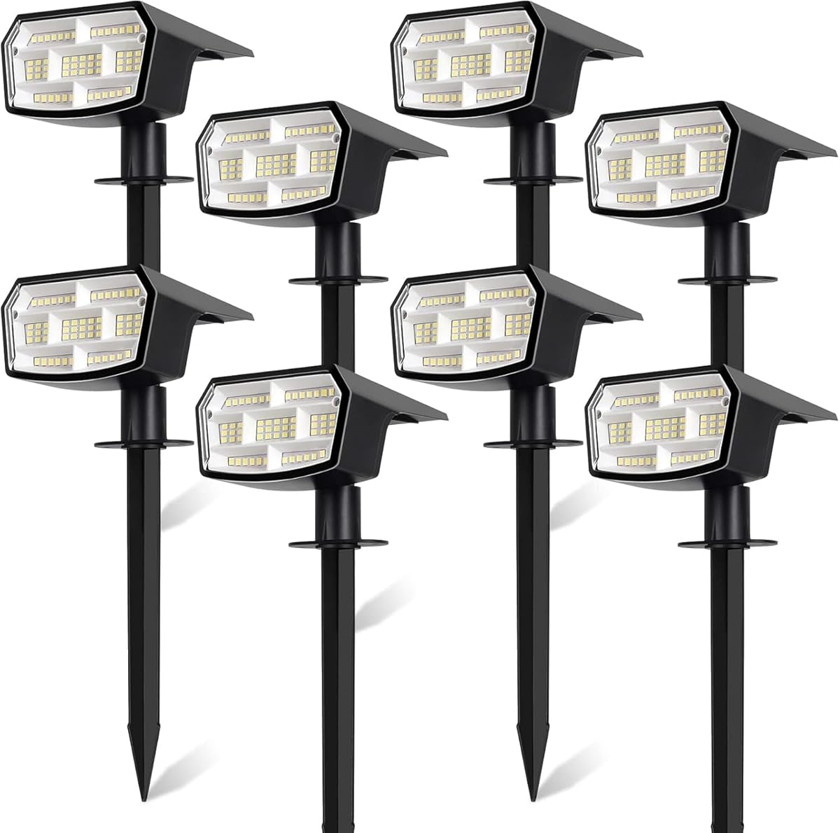 Solar Lights Outdoor, 8 Pack Outdoor Solar Lights for Yard, 59 LED Solar Spot Lights Outdoor Waterproof, Solar Powered Outdoor Lights for Garden Pathway Driveway Walkway, Cool White Light