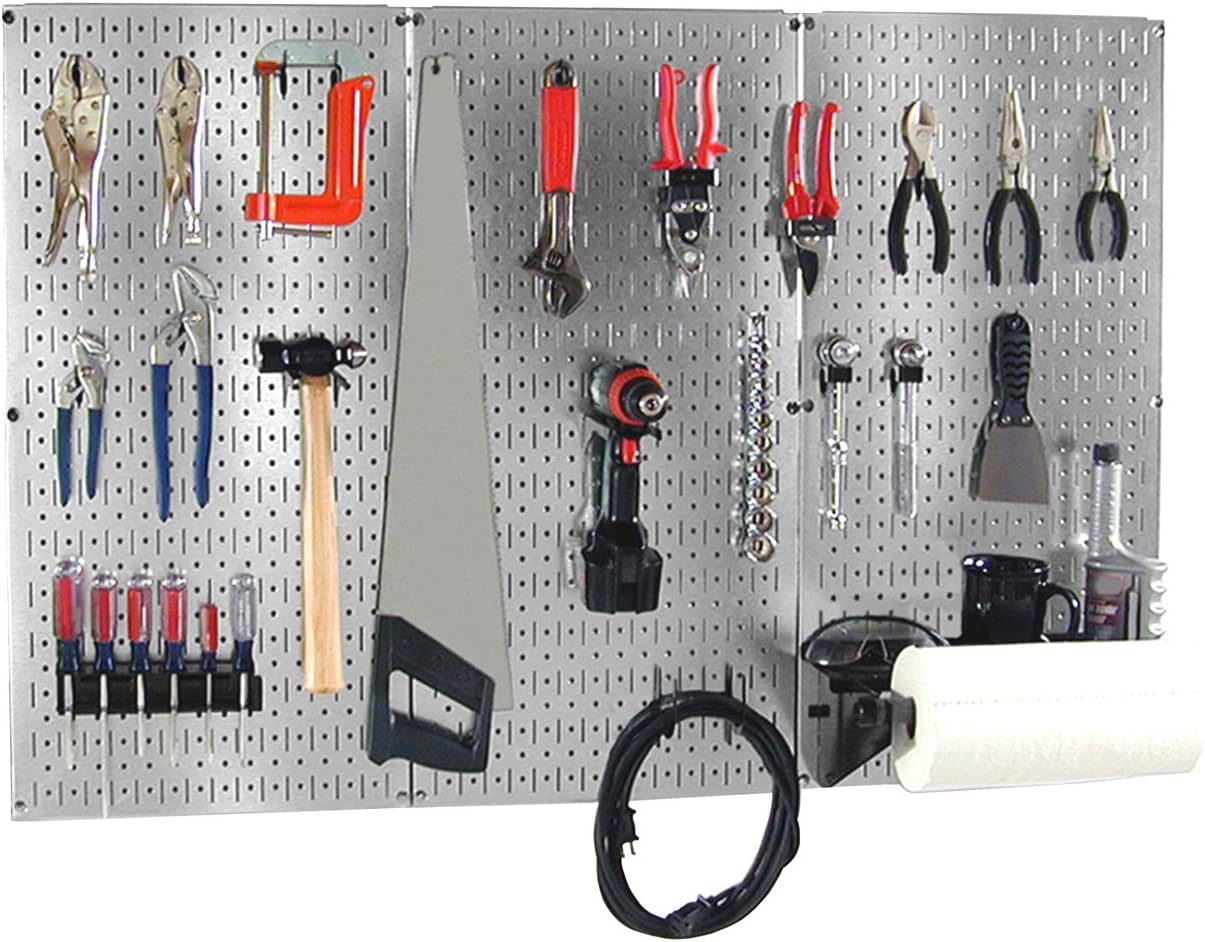 Wall Control Master Workbench Storage Kit - Red Metal Pegboard - Wall ...