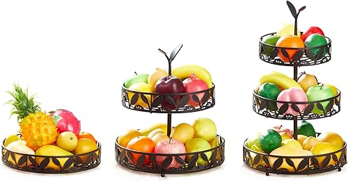 Miniatura 6 de Cesta de frutas de 3 niveles para cocina, soporte para frutero, cestas de almacenamiento de frutas desmontables para mostradores, cocina, encimera,
