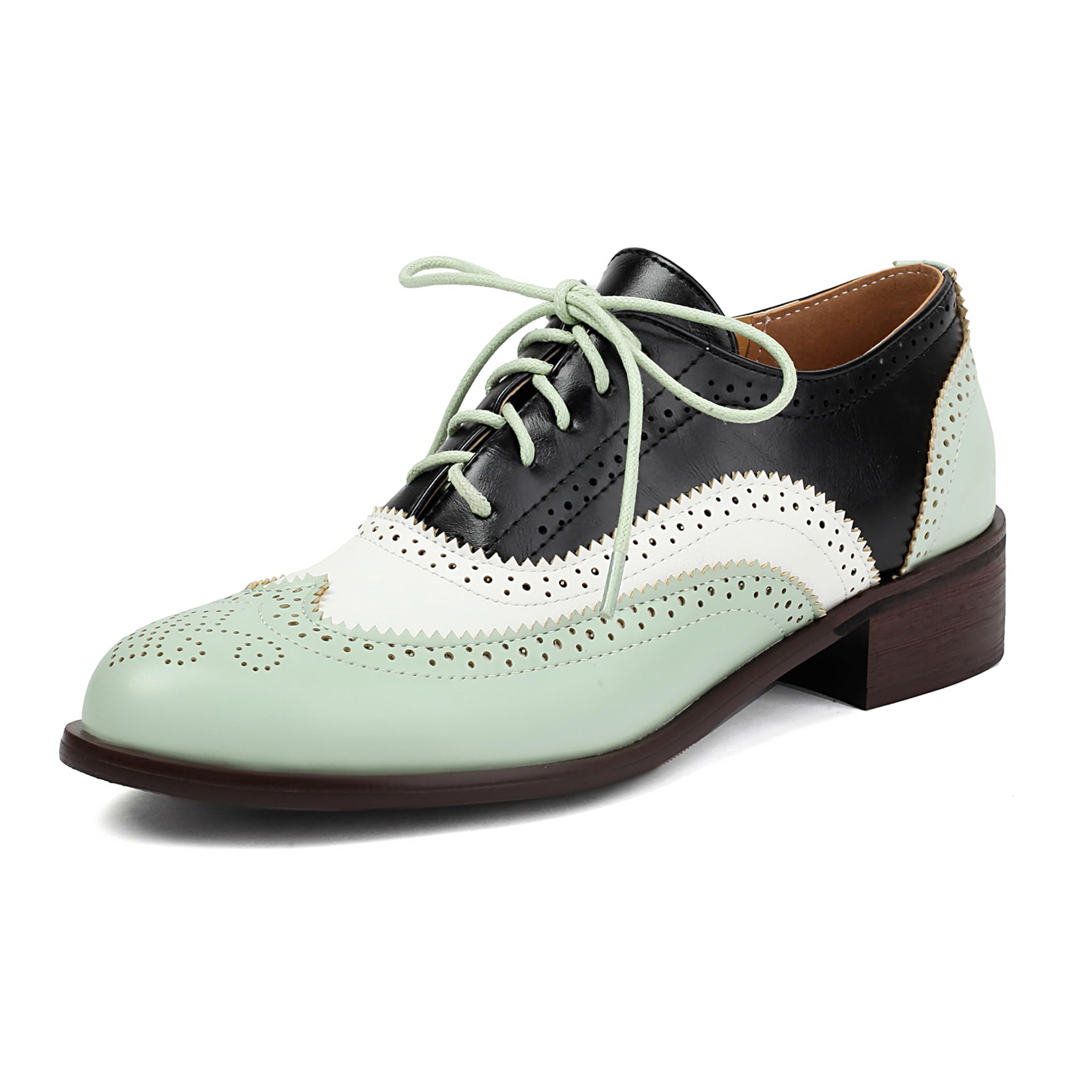 Brogue Derby Damen Schnüren Low Blockabsatz Männer Arbeit Schuhe