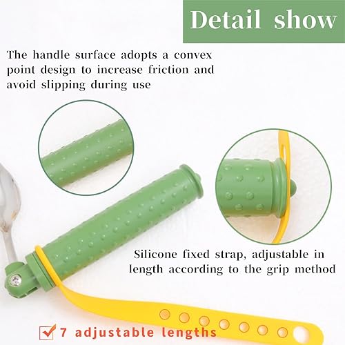 Miniatura 2 de DEEYOTA Utensilios adaptativos, utensilios ponderados para temblores de manos, Parkinson ayudas para vivir, adecuados para ancianos, discapacitados