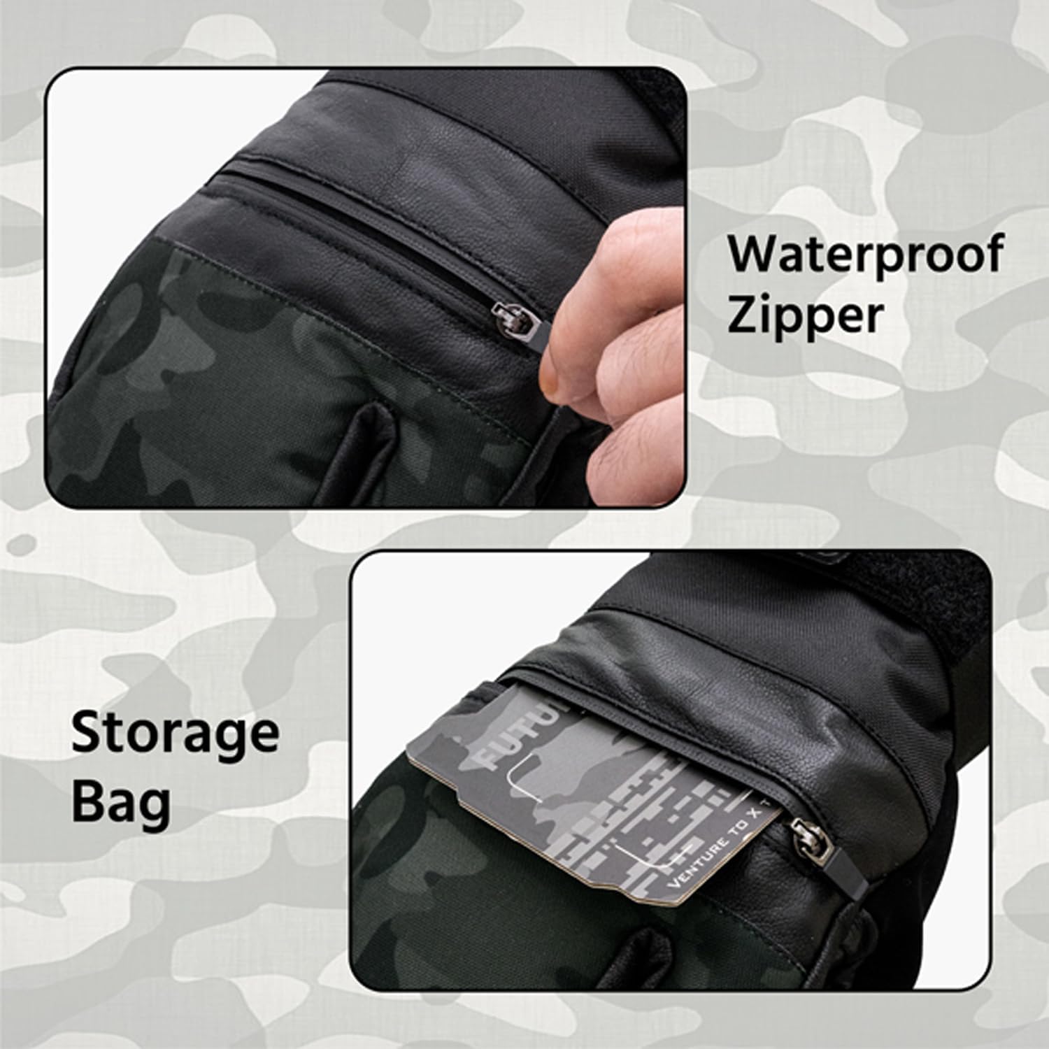 VXW Ski &Snowboard Gloves for Men, Waterproof & Windproof 3M Mittens with Support Palm for Skiing and Snowboarding in Cold Weather