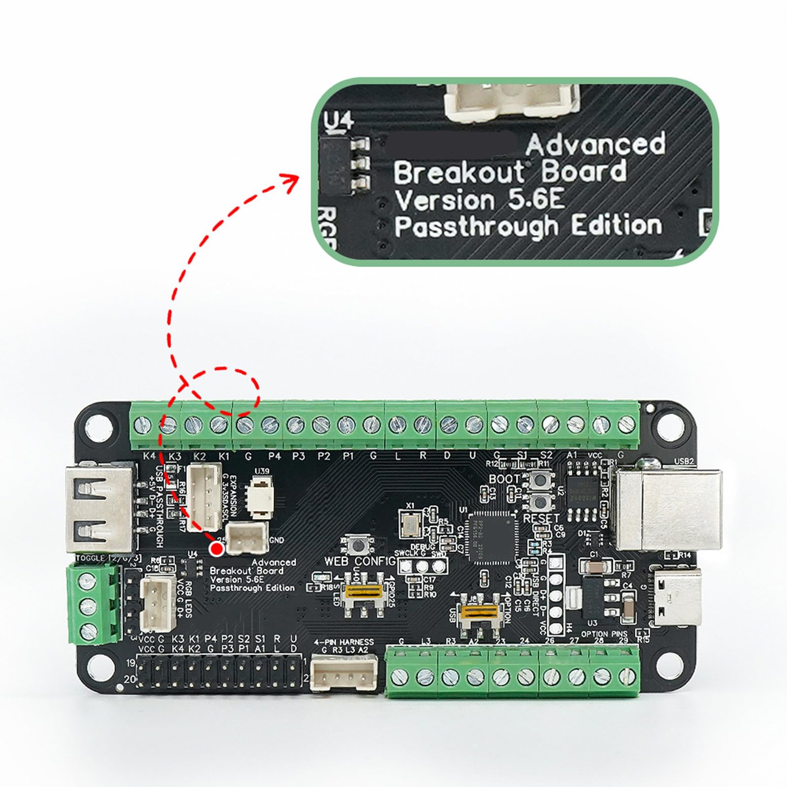 Limtula Scheda controller Fight Stick RP2040 V5.6E Passthrough USB per set PCB accessori per giochi per console