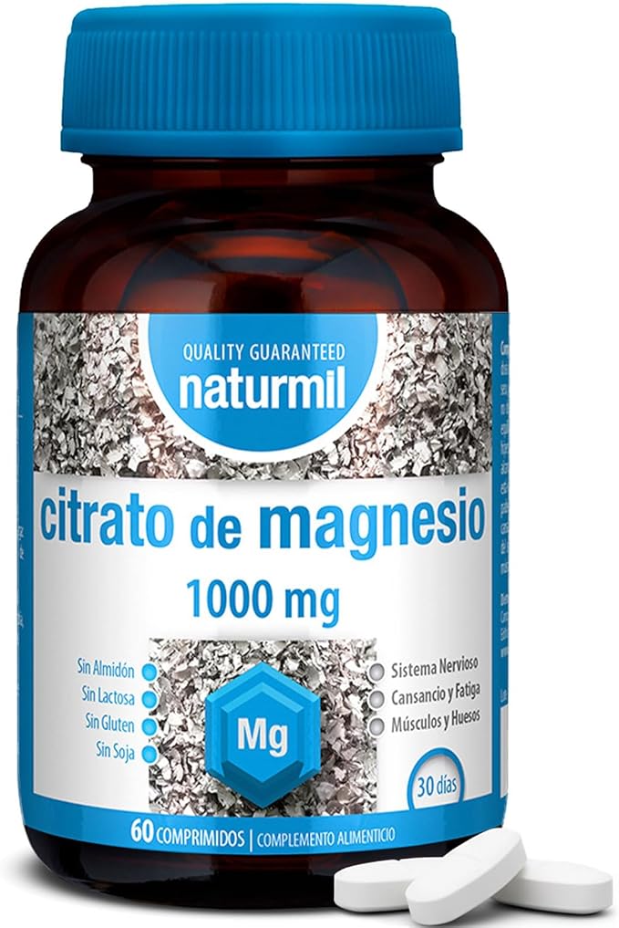 Citrato de Magnesio 1000 mg Alta Absorción - 400 mg Magnesio Elemental - Apoyo para Energía, Sistema Nervioso y Función Muscular - Vegano y Sin Gluten - 60 Comprimidos DietMed