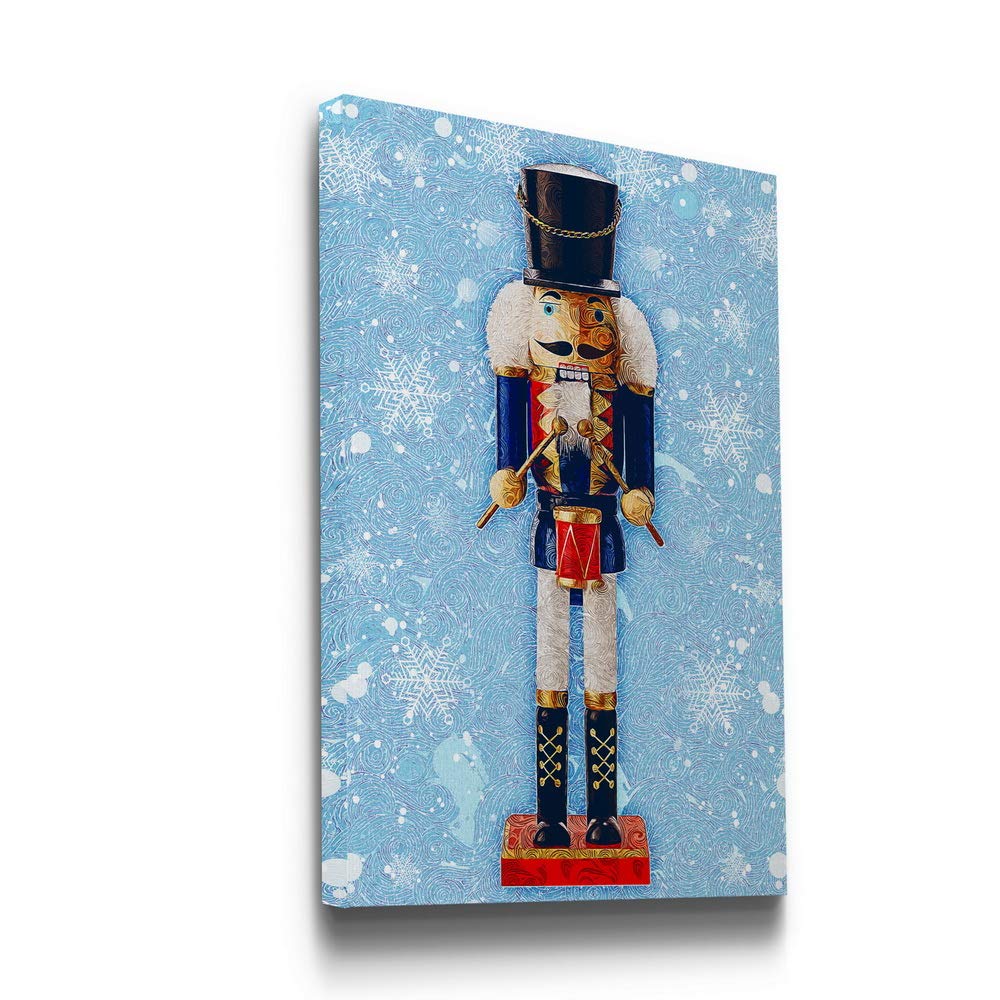 Renditions Gallery Christmas, Canvas Wall Art, Holiday Décor, Christmas Carol, White Christmas, Chestnuts, Nutcracker, Rudolph, Nativity -Nutcracker Blue24X36