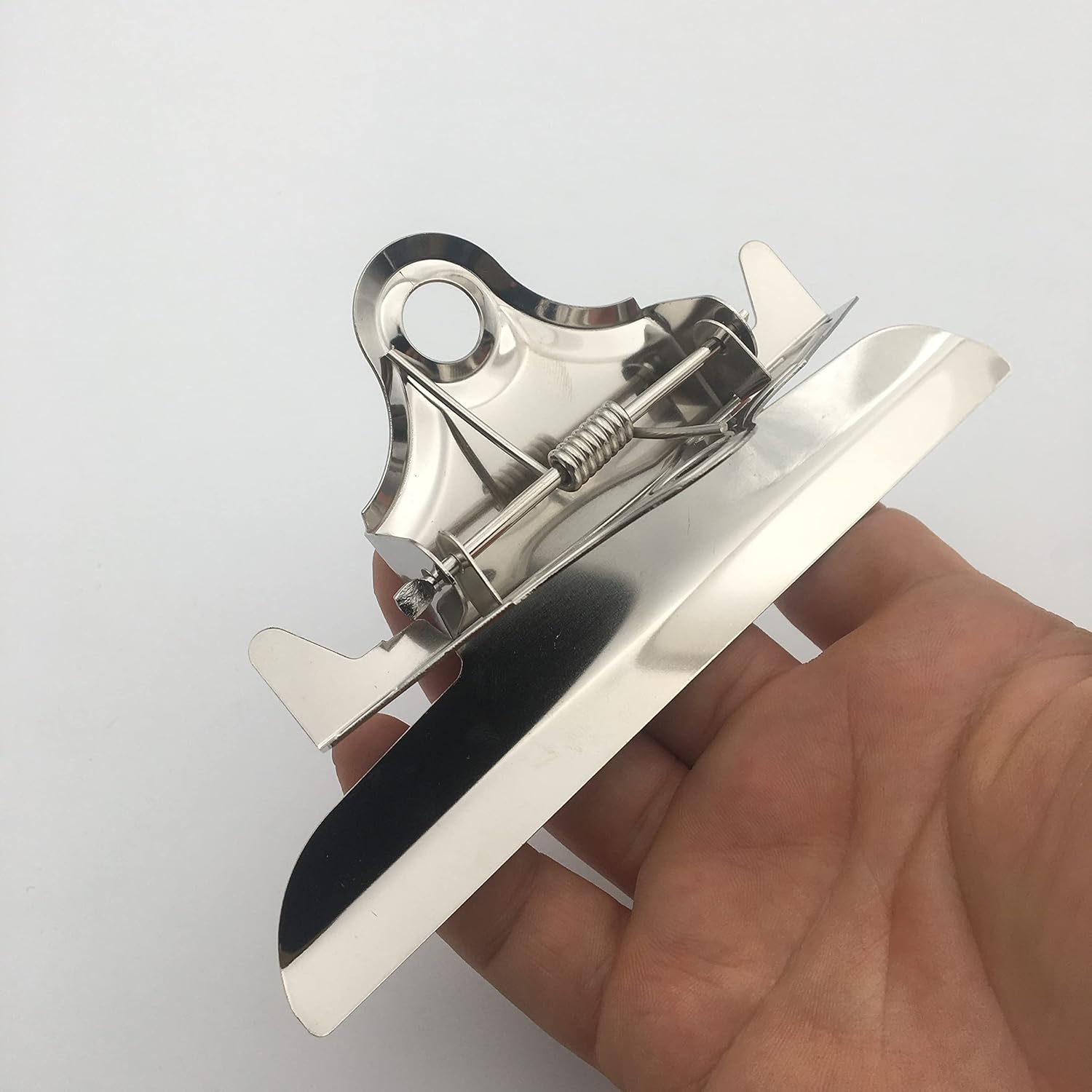 5Pack Metal Clipboard Clips, 5.75 Inches Wide, 3.375 Inches Between Mounting Holes,Grips Mountable Sturdy Strong Springs with Rivets