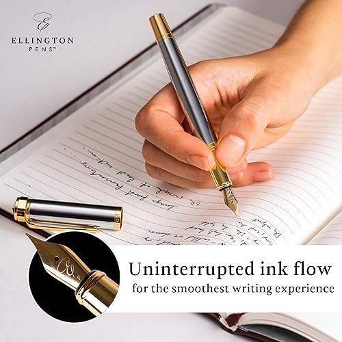 Vista 51 de Juego de pluma estilográfica de lujo, plumas estilográficas para escribir, punta media suave, incluye convertidor de tinta recargable, 3 cartuchos