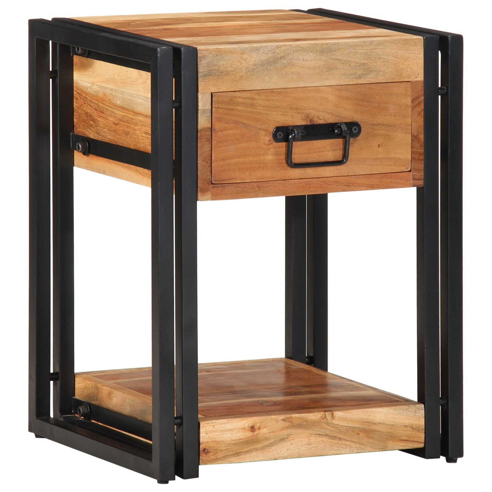 SXZenSpace 4016693 Nightstands 2 pack 40x35x50 cm Solid Acacia Wood Bedside Tables Drawers Cabinet Side End Table Nightstand Storage Organizer Home Stand for Bedroom