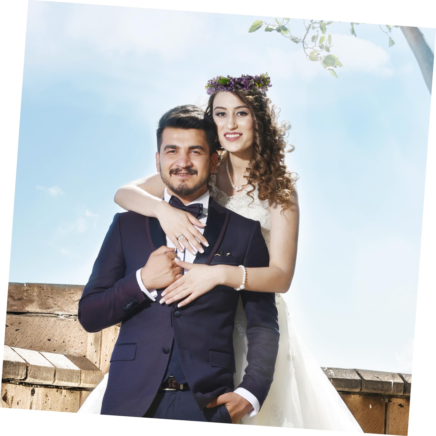 Housoutil 3piezas Guirnalda De Artificial Cabello Diadema Floral Mano Accesorio Para Bodas y Para Celebraciones y Vacaciones