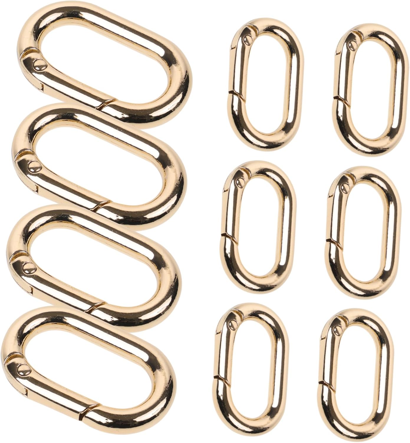 10pcs Oval Spring Clasp Snap Clip Hook for Backpacks Handbags and Purses Keyring Buckles for Bag Making and Outdoor Use