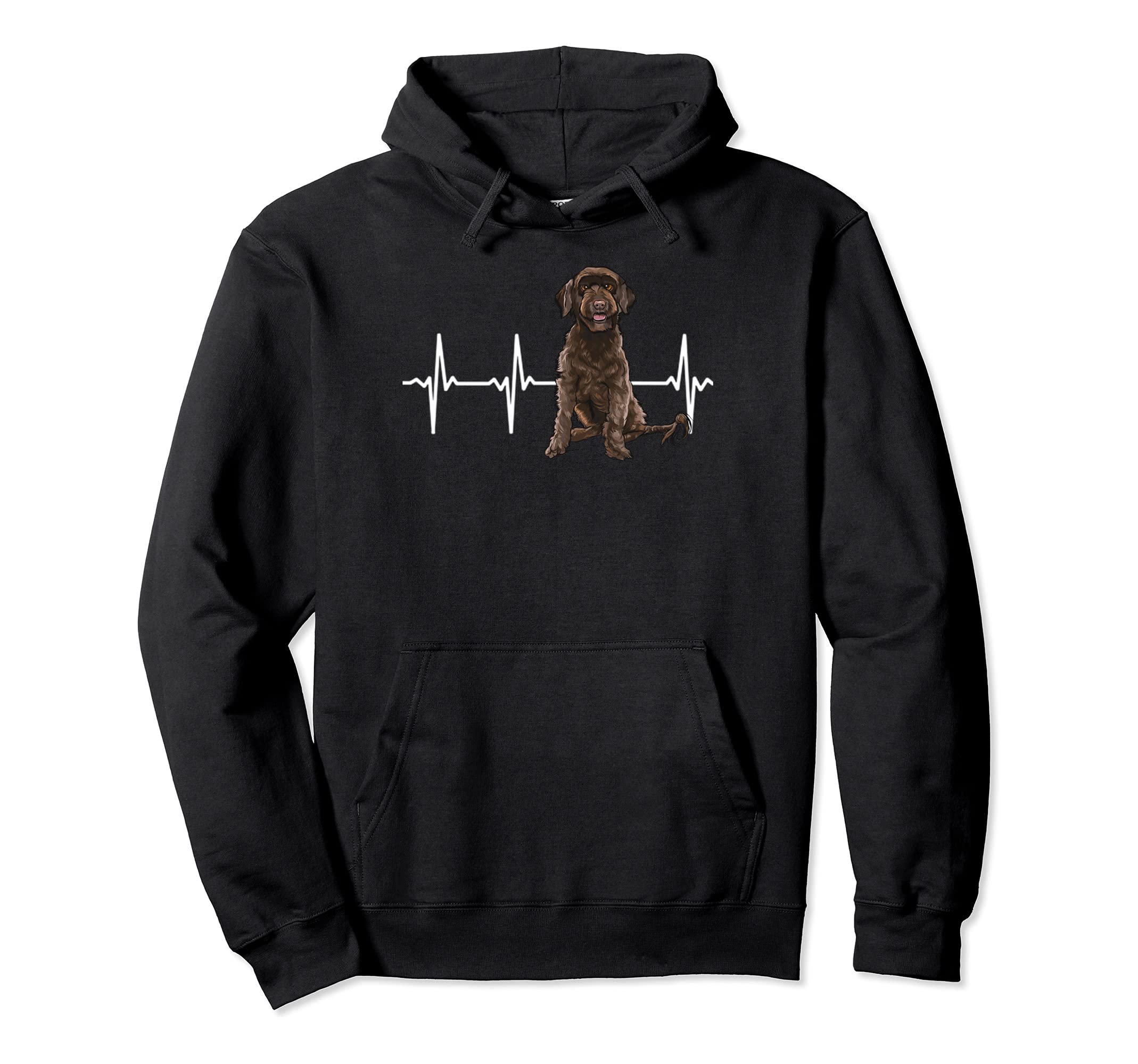 Portuguese Water Dog Heartbeat Dog Lover Pullover Hoodie, Black
