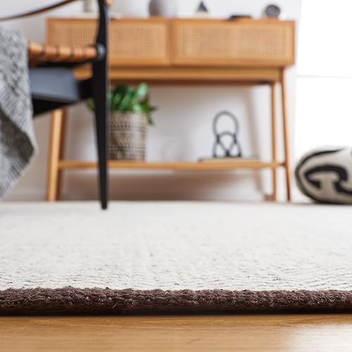 Miniatura 4 de SAFAVIEH Vermont Collection - Alfombra de área de 5 x 8 pies, marrón y marfil, hecha a mano, lana texturizada rústica, ideal para zonas de alto