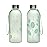 bzyoo 32oz 1 Liter Clear Water Bottle with Time Marker, Leaf Design, Durable Plastic, BPA-Free, Reusable with Measurement Markings for Fitness and Outdoor Activities (Color: Green)