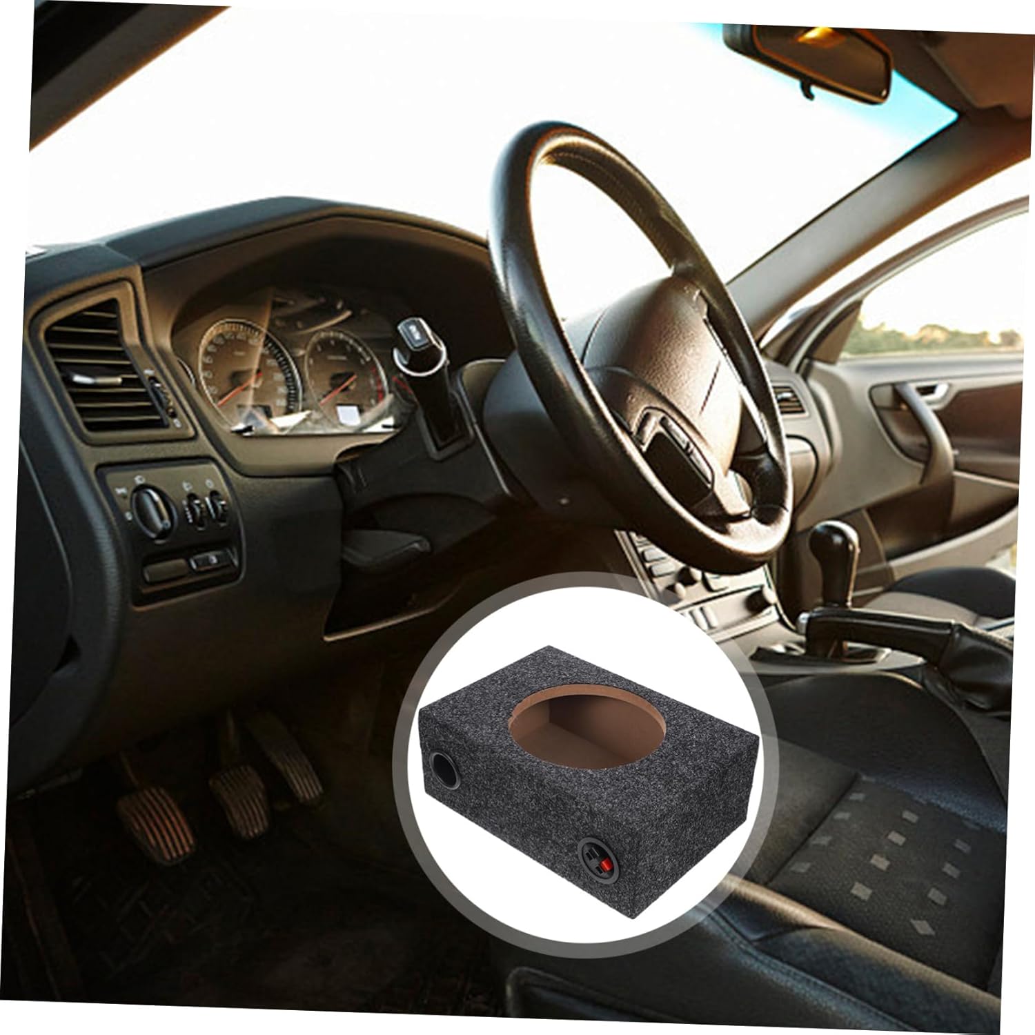 Sealed Subwoofer Box Carpeted Car Subwoofer Enclosure Wood Abs Material for Powerful Bass Upgrade DIY Car Audio System