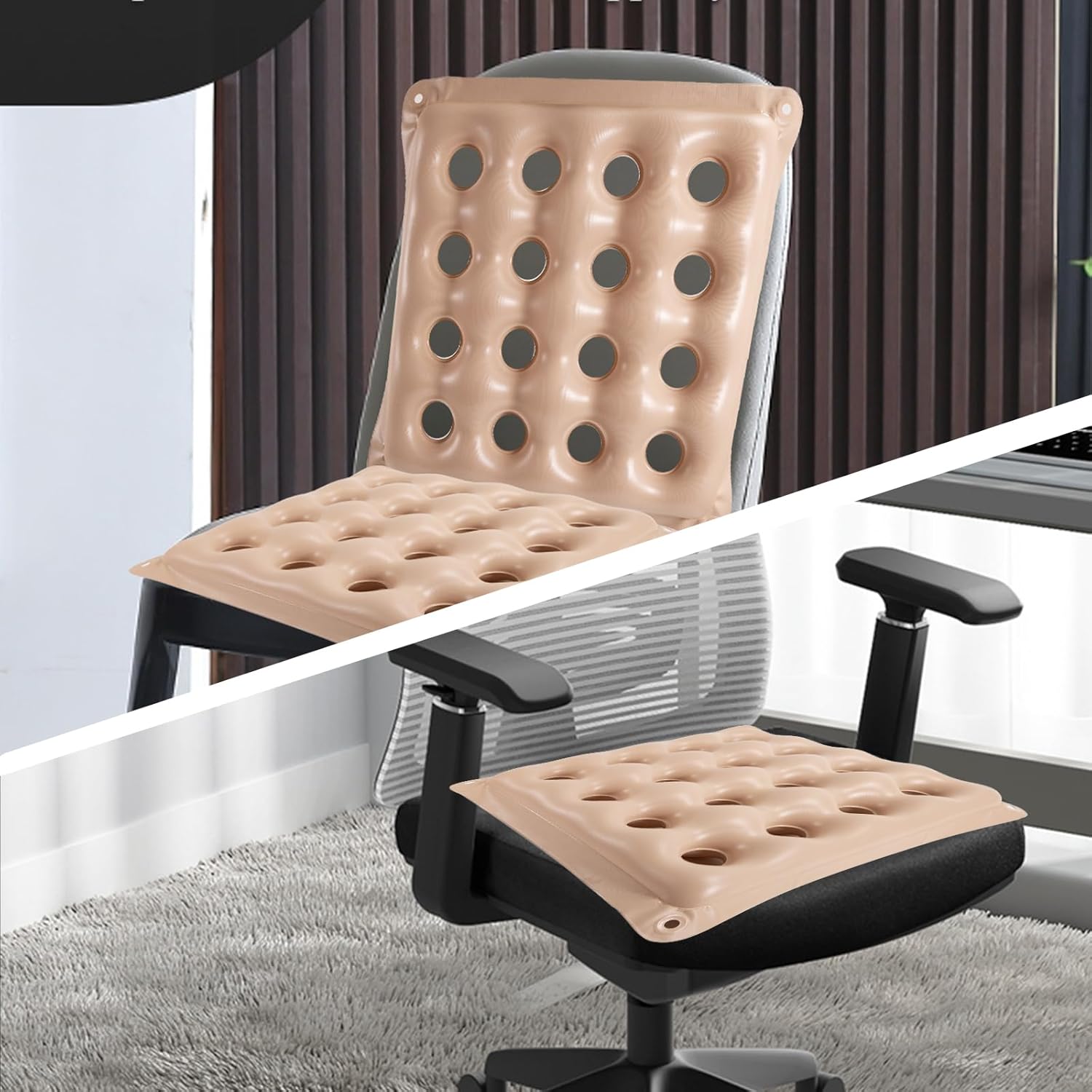 2 PCS Inflatable Seat Cushion,Waffle Cushion for Pressure Sores Chair Waffle Pillow,Travel Air Seat Cushion for Butt Tailbone,Sciatica,and Hemorrhoid Pain Relief,for Hiking Office Airplane Stadium Car - Image 7