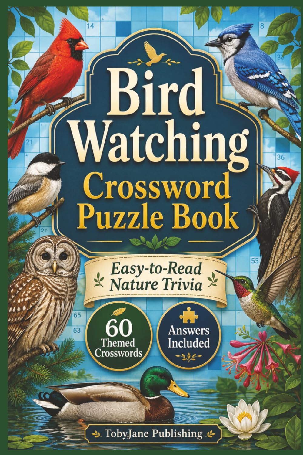 Bird Watching Crossword Puzzle Book: Easy-to-Read Nature Trivia for Adults Seniors and Backyard Wildlife Fans