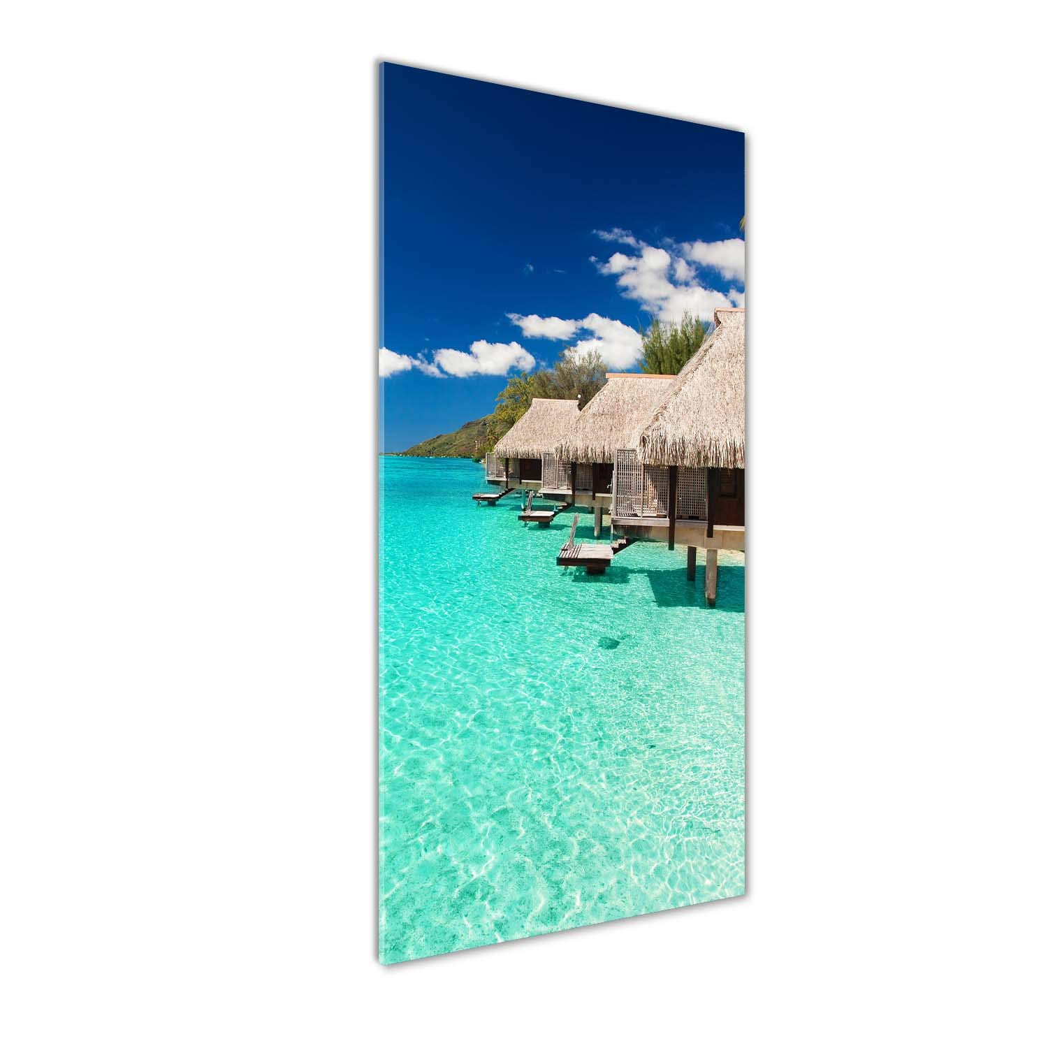 Image sur verre acrylique Tulup 50x125 tableau déco mural paysage île tropicale bleue