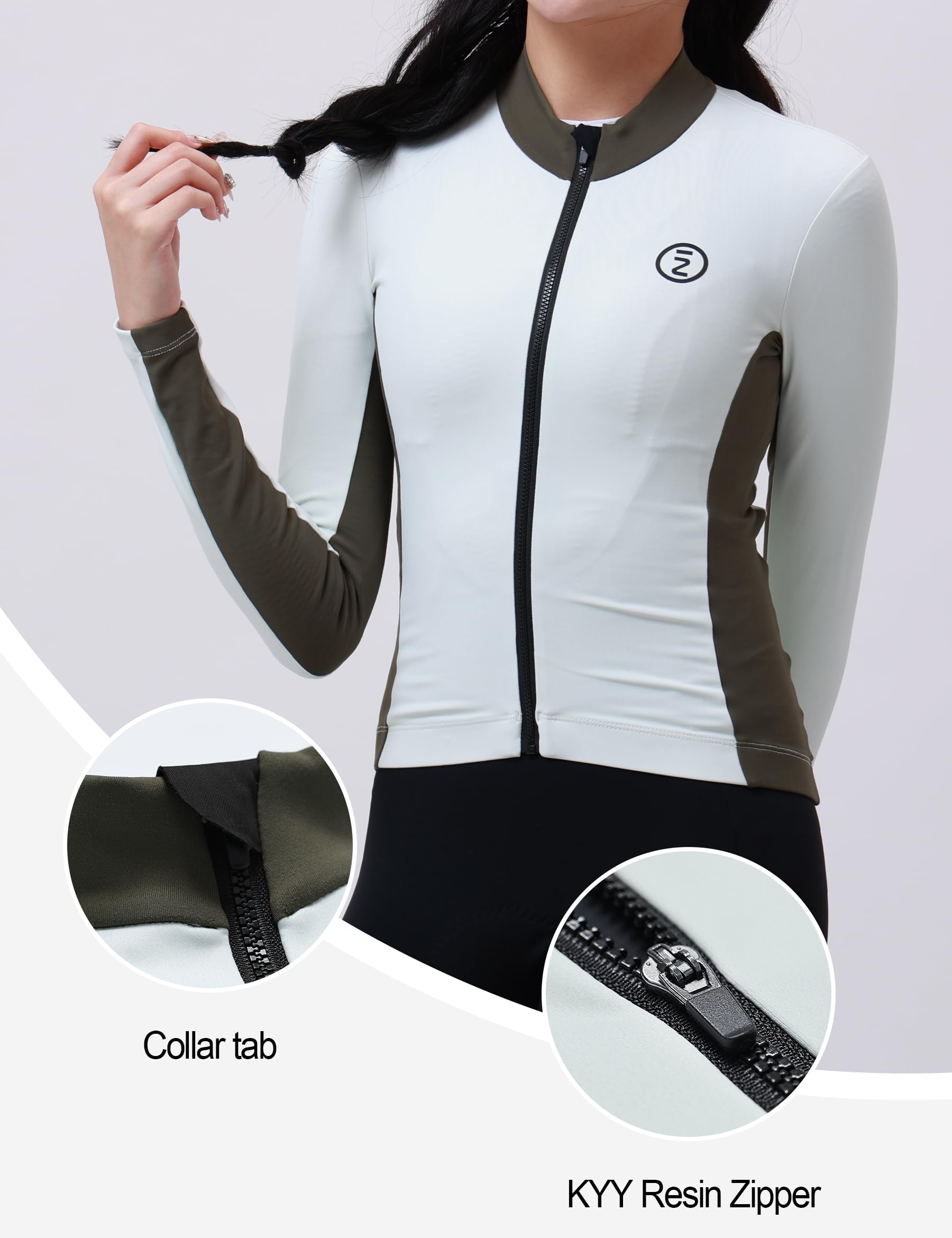 INBIKE Maillot Ciclismo Mujer Invierno Forro Polar Cintura Acentuada Largo Ropa Choque de colores retro LY
