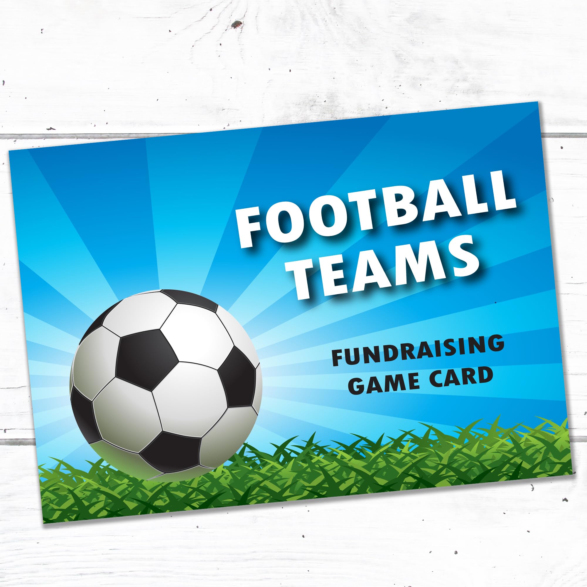 10 x Football Team Fundraising Scratch Cards. A5 Cards with 52 Squares to Raise Money for Charity, Blue / Green - Image 3