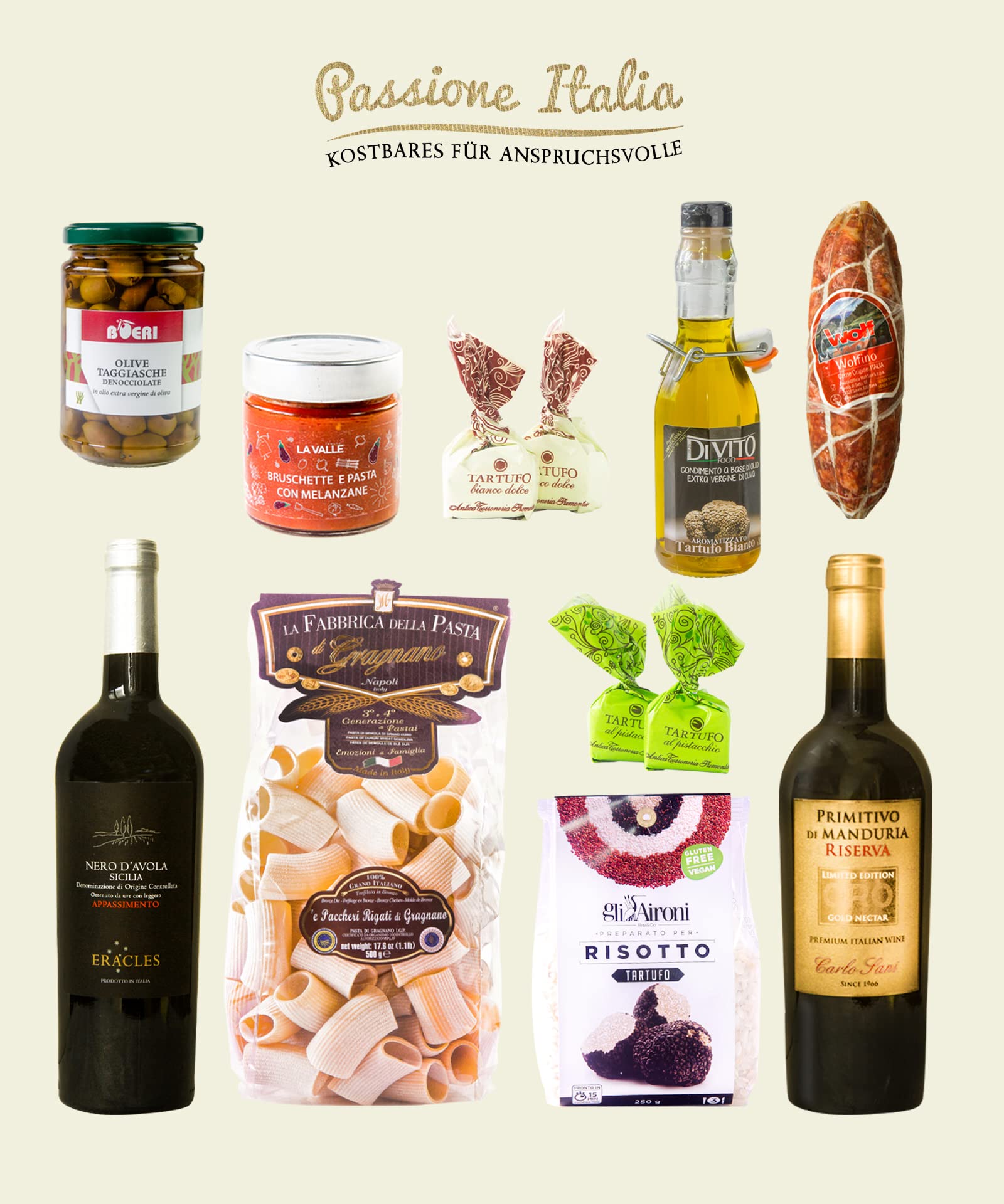 Feinkost Geschenkkorb SAPORI D'ITALIA DELUXE mit ausgesuchten italienischen Delikatessen Spezialitäten - Geschenkset Italien