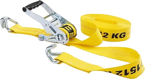 Keeper Amarre de trinquete resistente de 2" x 27' con ganchos planos límite de carga de trabajo de 3,333 libras y resistencia a la rotura de 10,000