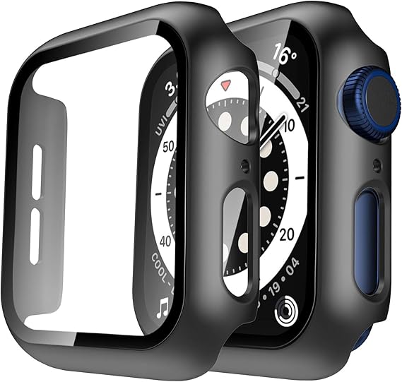 TAURI 2 Pack Hard Case Compatible for Apple Watch SE/Series 6/5/4 44mm