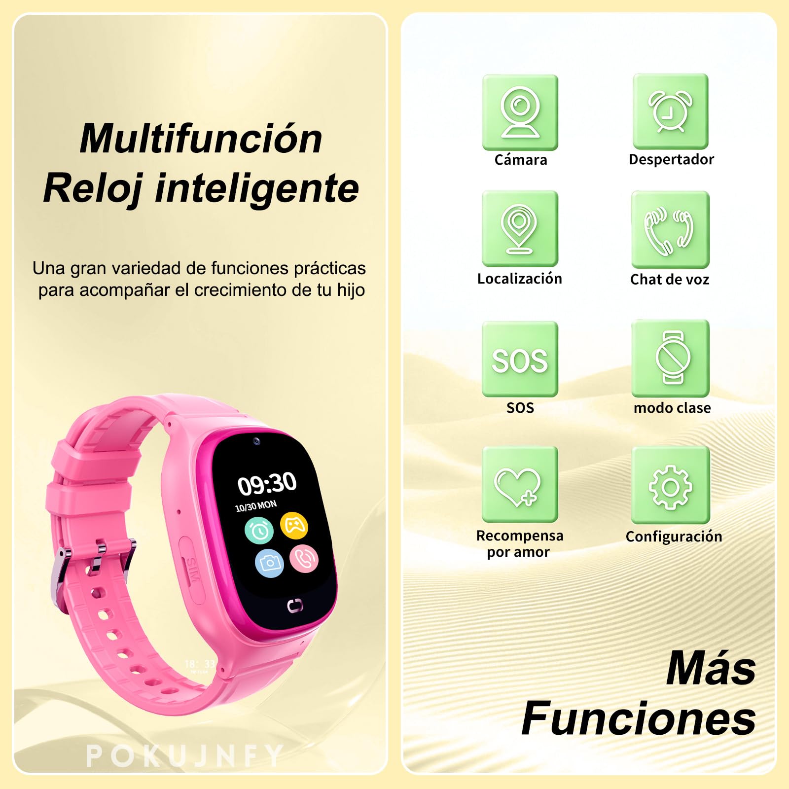Reloj Inteligente Niño GPS y Llamadas Teléfono Chat SOS Contactos | Despertador Juego IP68 Impermeable Modo Clase Digital Reloj Inteligente Niña Niños Niñas Cumpleaños Regalo