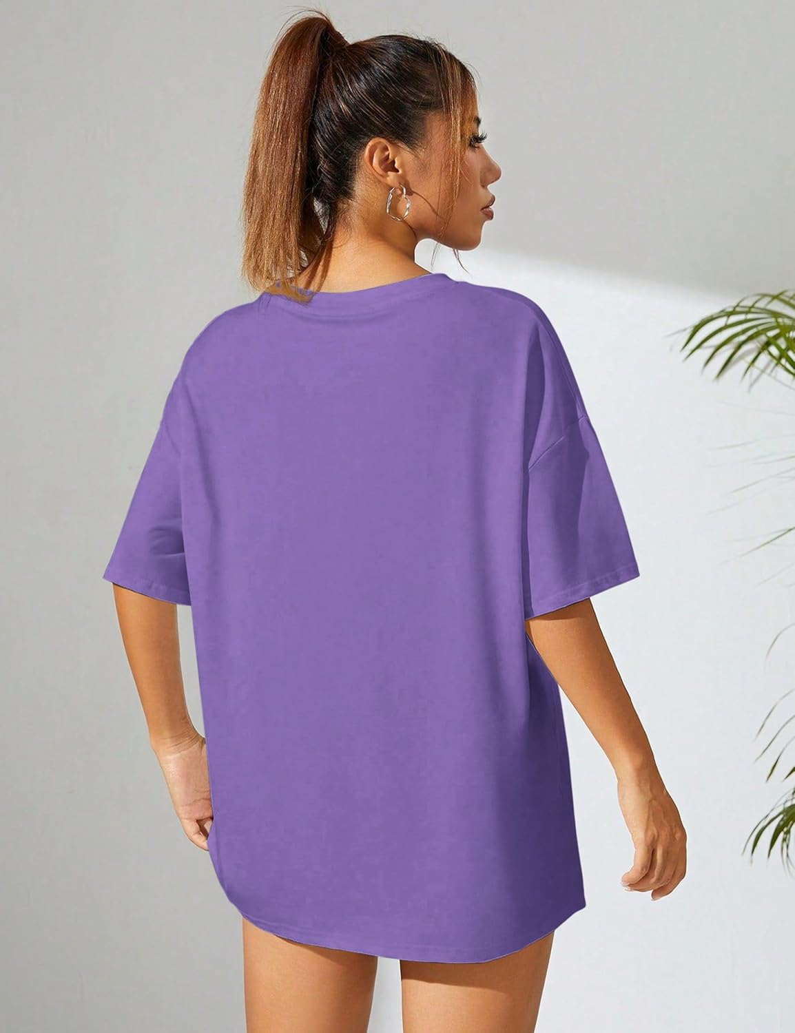 Women's Oversized T-Shirts Short Sleeve Crewneck Summer Tops Casual Loose Fit Workout Basic Tee Shirts - Image 7