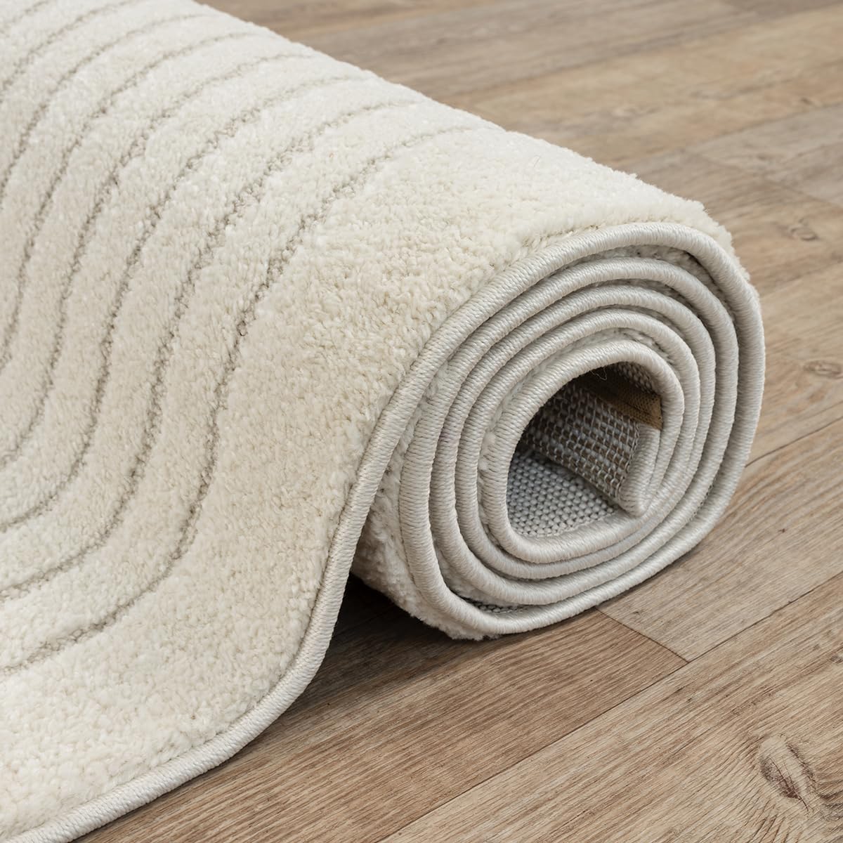 the carpet Elisa, tappeto moderno per soggiorno, design geometrico, alta densità di pelo e piacevolmente morbido, crema, 200 x 280 cm