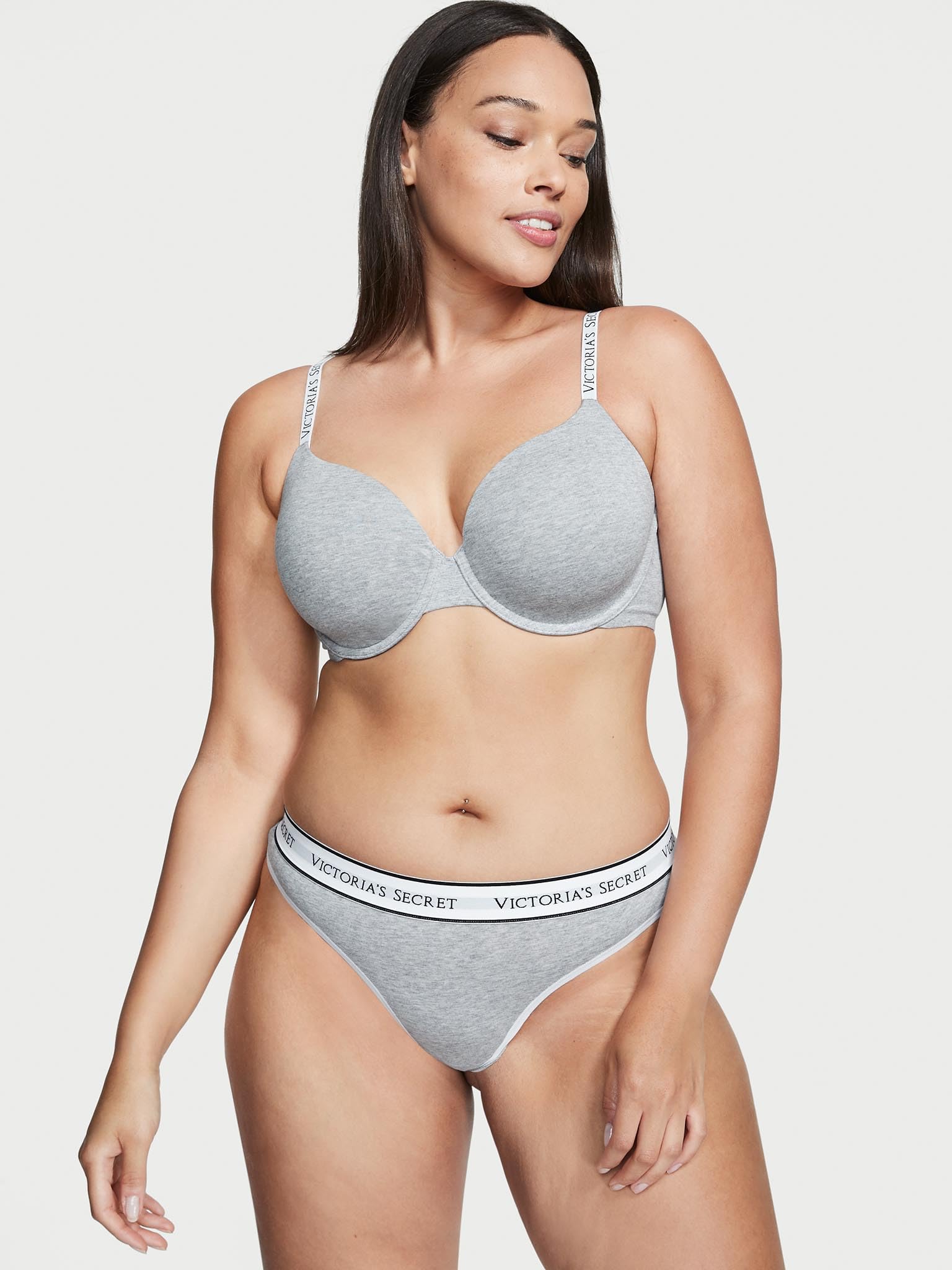 Victoria's Secret Perizoma da donna in cotone con logo, mutandine da donna, confezione multipla (XS-XXL)