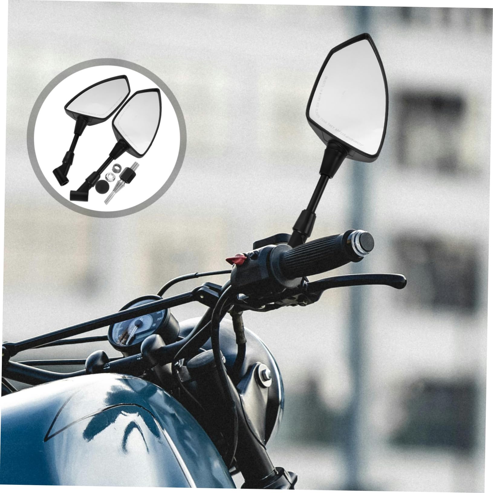 Espejo Fácil y Retrovisor Aleación, Aluminio y Vidrio Instalación Mayor, Seguridad Motocicleta, Bicicleta Eléctrica