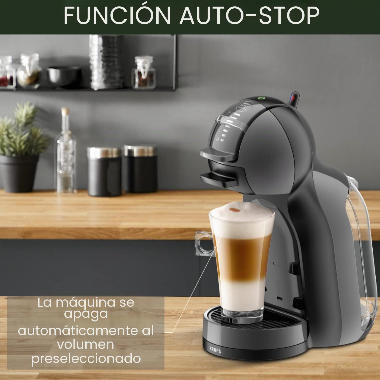 Krups Nescafé Dolce Gusto Mini Me, negro/gris, automático, calidad profesional, presión, 15 bar, gran variedad de bebidas frías y calientes YY1500FD