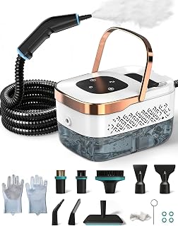Steam Cleaner, 2500W 4 Bar 6‑Step Versatile Handheld Steam Cleaner | Portable Steam Cleaner with 8 Nozzles, 2M Steam Hose & 1200ml Tank, 15S Heating, for Kitchen, Bathroom, Floor, Window, Car