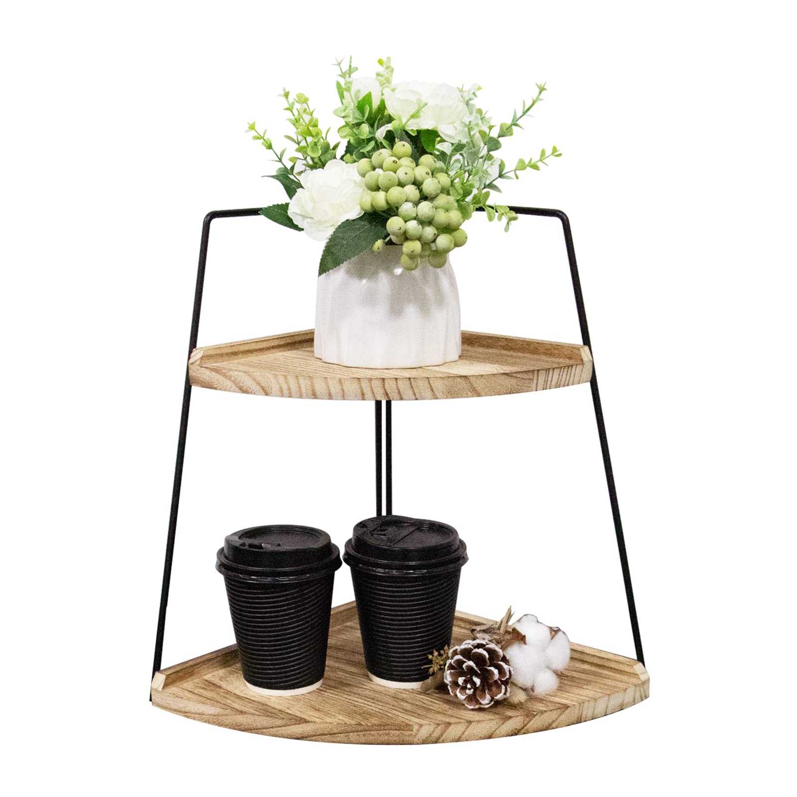 2 Tier Bathroom Counter Organizer,Standing Rack Cosmetic Holder,Wood Bathroom Organizer,Vanity Organizer Bathroom Counter Tray,for Bathroom,Bedroom (Log Color)