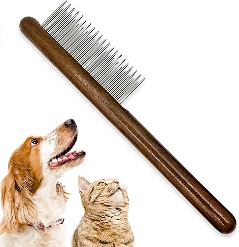 ZKKZOMA Wooden Dog Cat Flea Comb for Small Pets,Gift for Pet Owners